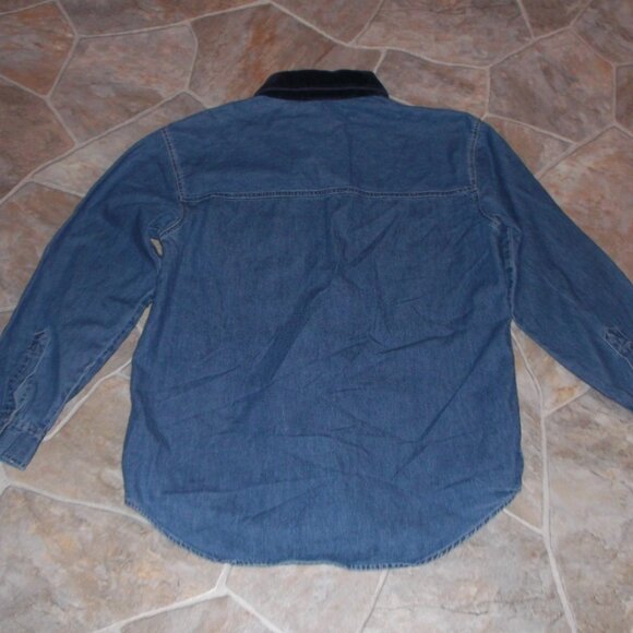 Womens Denim Embroidered, Button Up Christmas Shirt- Candy Canes, Snowman- Sz S - Picture 3 of 4